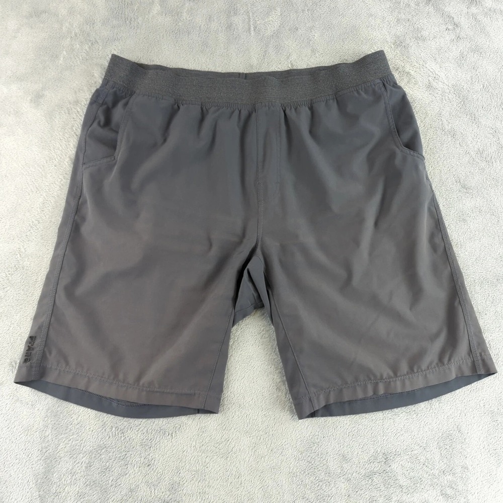prAna Shorts Mens XL Gray Stretch Elastic Waist Breathe Comfort Gym Training